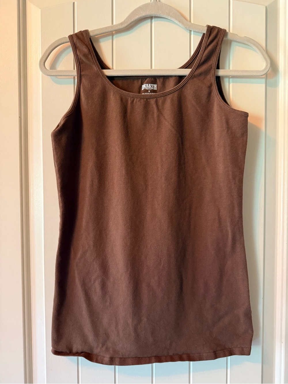Duluth Trading Co Brown Scoop-Neck Tank Top Cotton